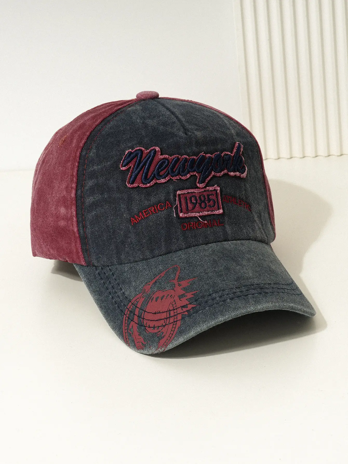 New Men's Blue Baseball Cap with American Flag & 1985 Design — feature 9
