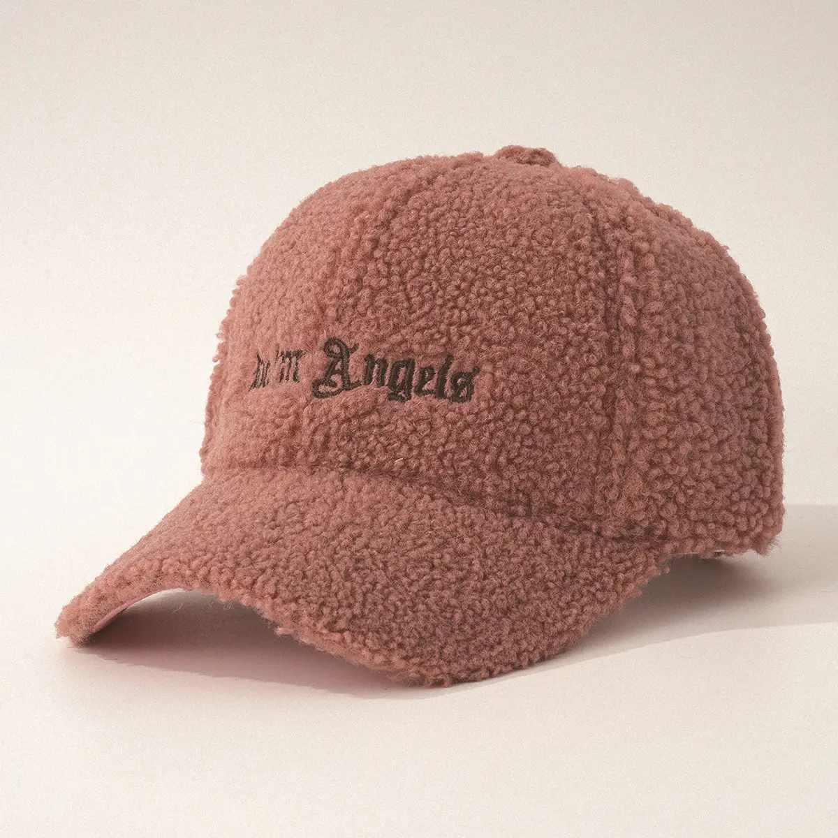 Warm Teddy Wool Cap with Vintage "Angels" Embroidery - Image 6
