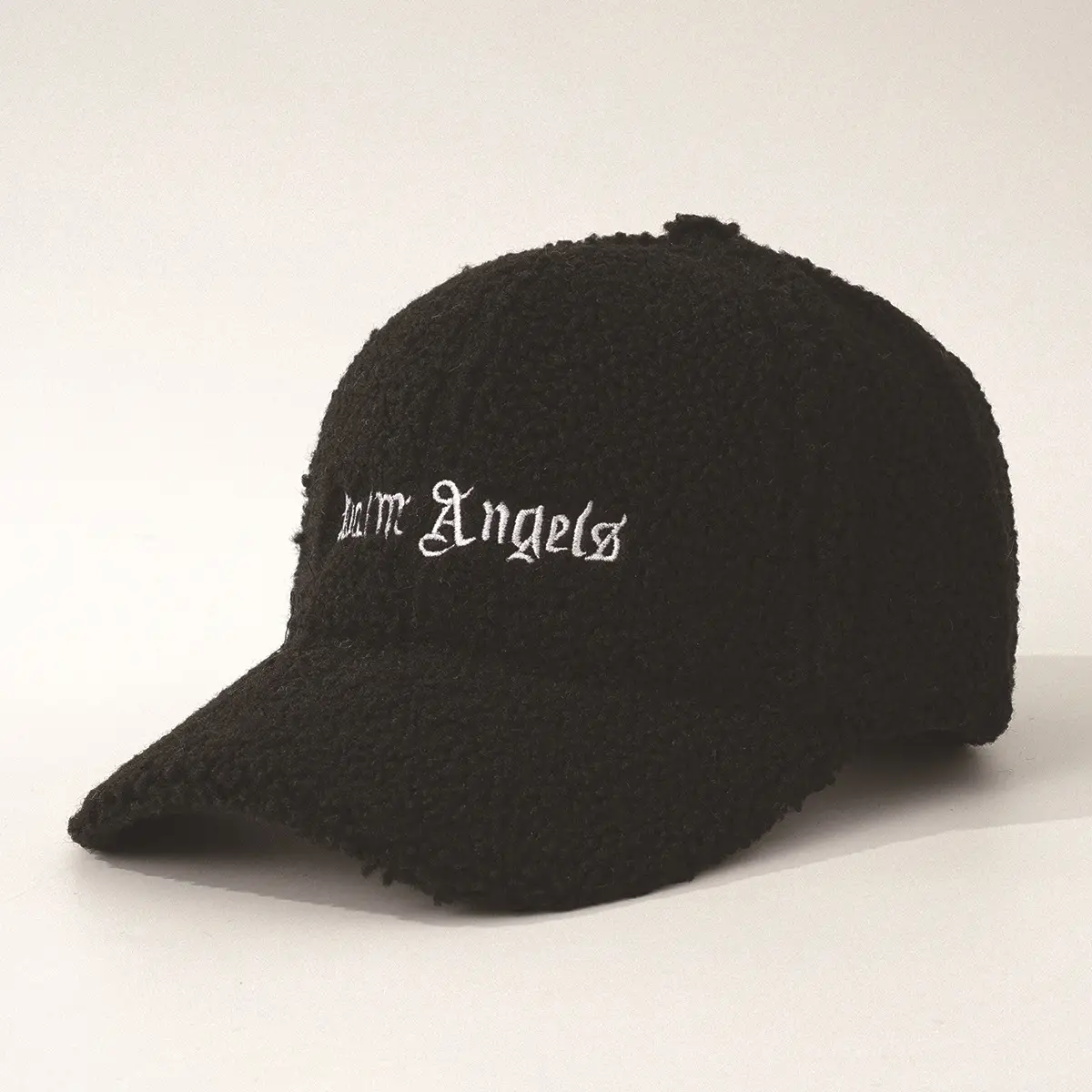 Warm Teddy Wool Cap with Vintage "Angels" Embroidery — feature 3