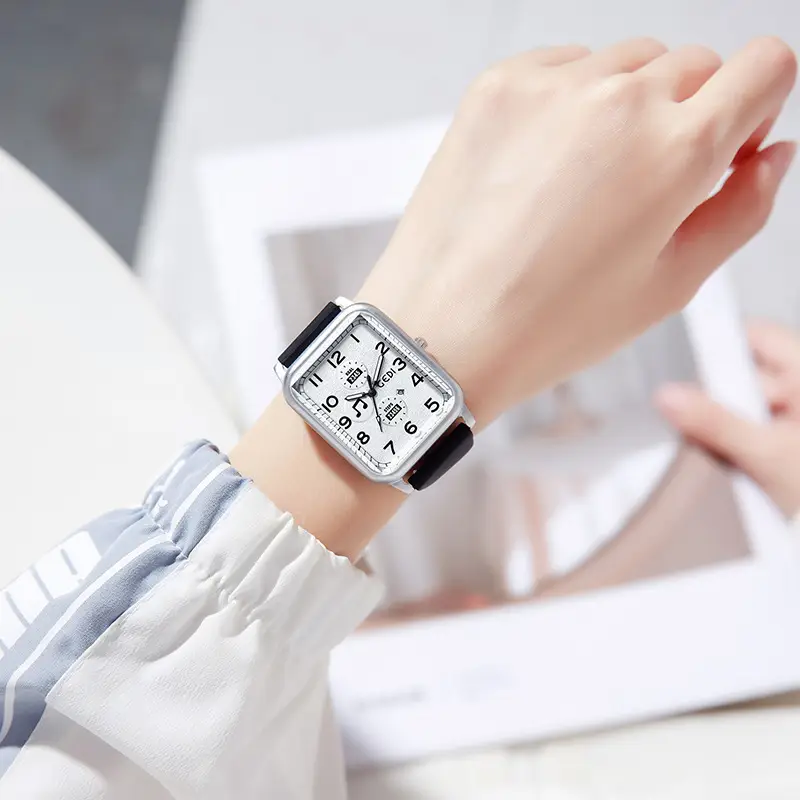 Women's White Digital Analog Watch with Silicone Band