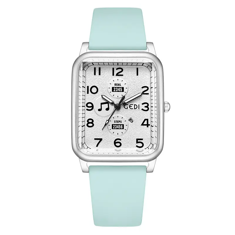 Women's White Digital Analog Watch with Silicone Band