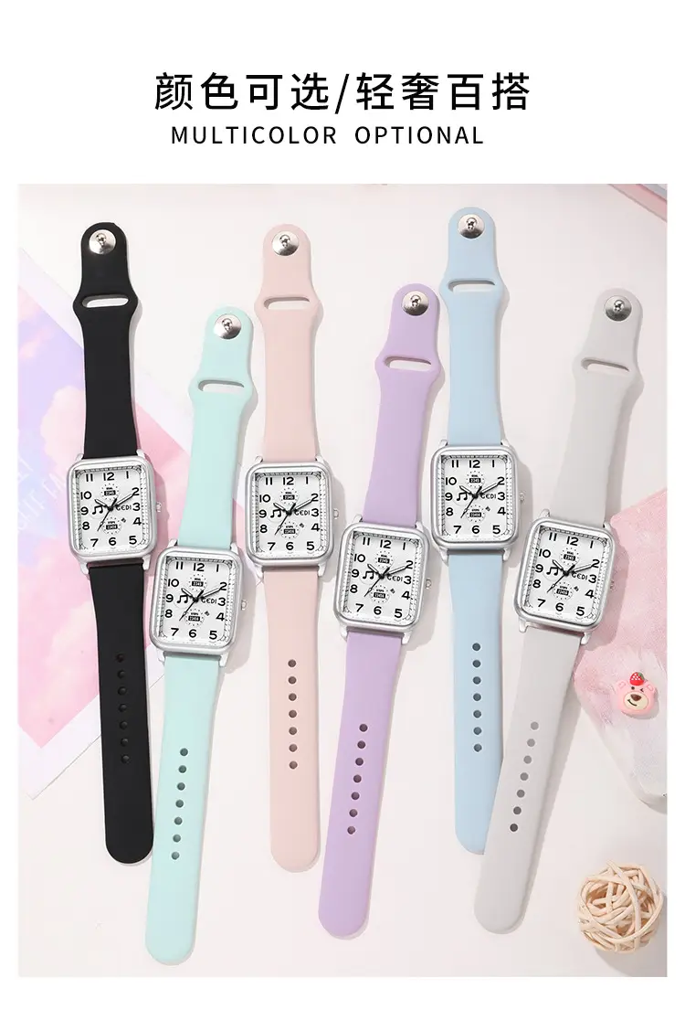 Women's White Digital Analog Watch with Silicone Band — feature 5