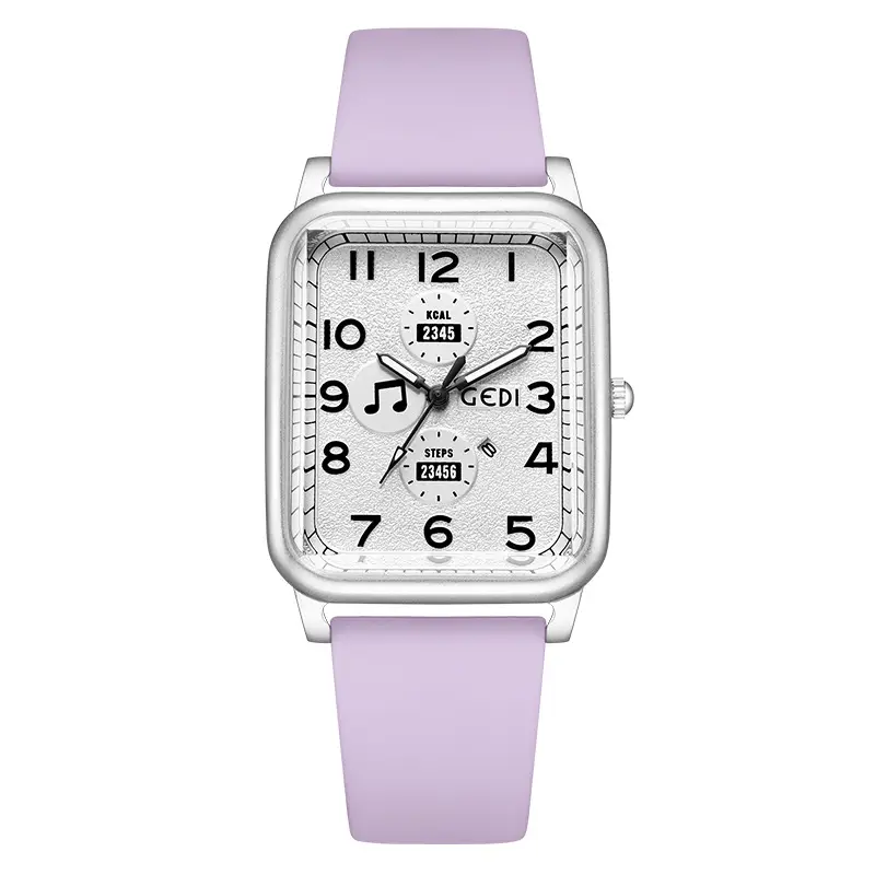 Women's White Digital Analog Watch with Silicone Band