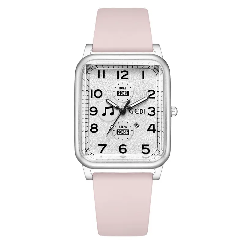 Women's White Digital Analog Watch with Silicone Band