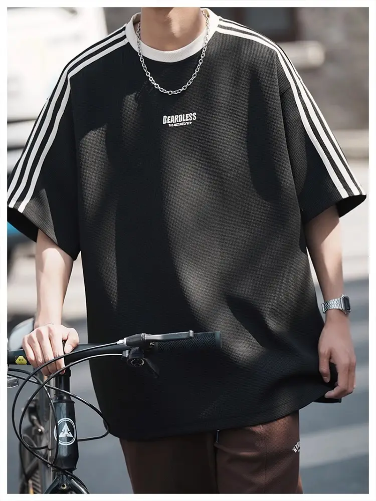 Men Striped White T-Shirt Summer Wear American Retro — feature 10
