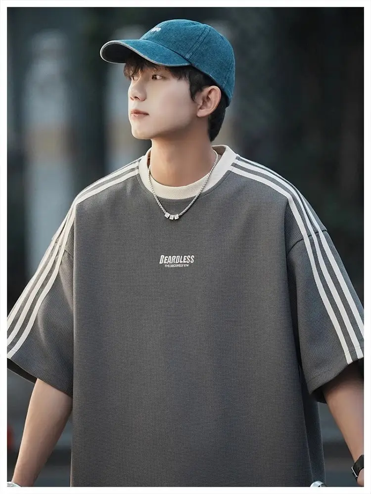 Men Striped White T-Shirt Summer Wear American Retro — feature 20