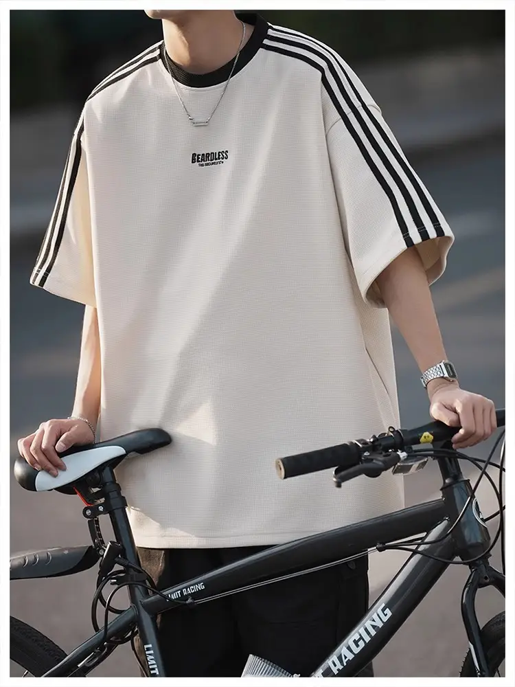 Men Striped White T-Shirt Summer Wear American Retro — feature 28