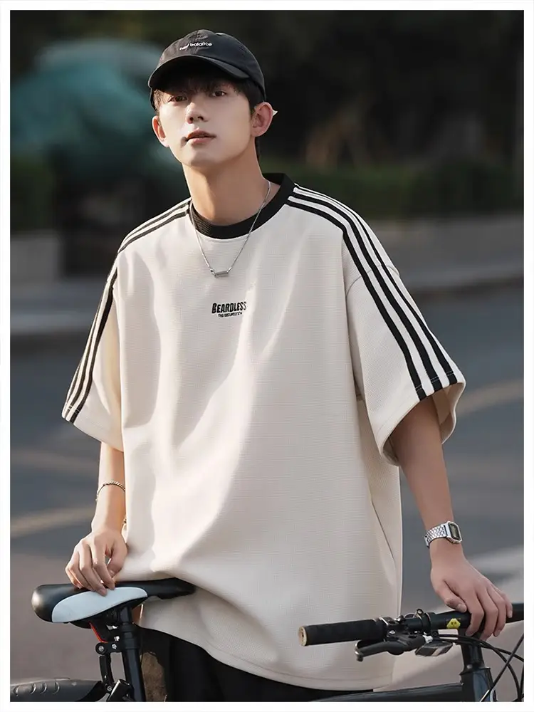 Men Striped White T-Shirt Summer Wear American Retro — feature 29