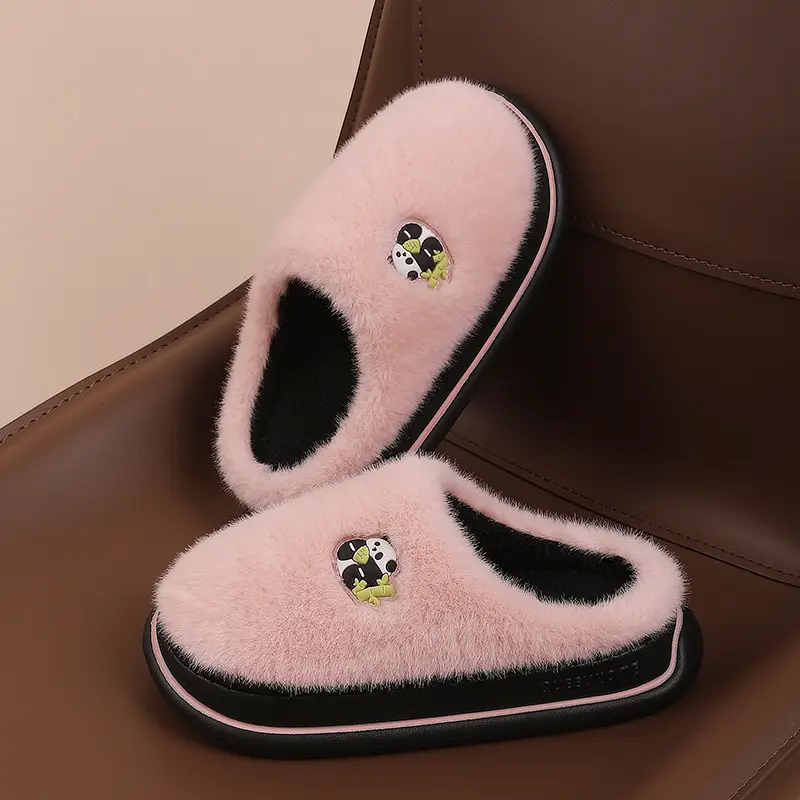 Cotton Slippers for Women, Autumn and Winter 2026 New Model, Home Indoor Thick-Soled Plush Warm Couple Cartoon Cotton Slippers for Men - Image 2