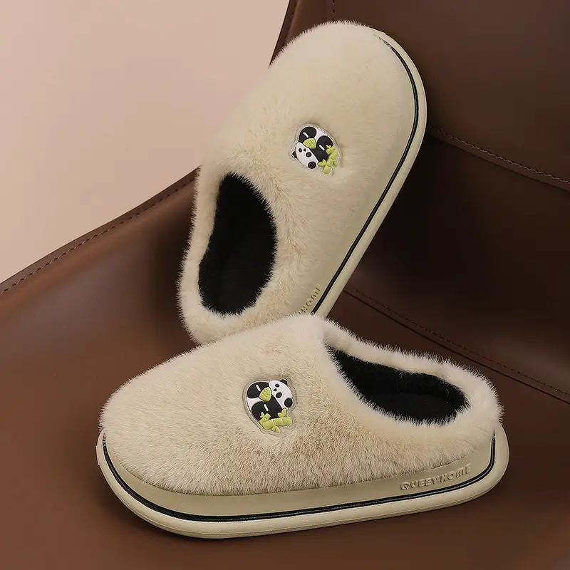 Cotton Slippers for Women, Autumn and Winter 2026 New Model, Home Indoor Thick-Soled Plush Warm Couple Cartoon Cotton Slippers for Men - Image 3