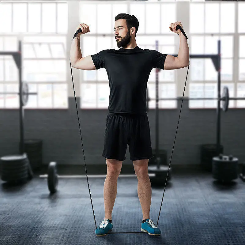 TPE tension rope suit 11-piece set one-word tension belt home fitness training tension device men's and women's resistance device — feature 5