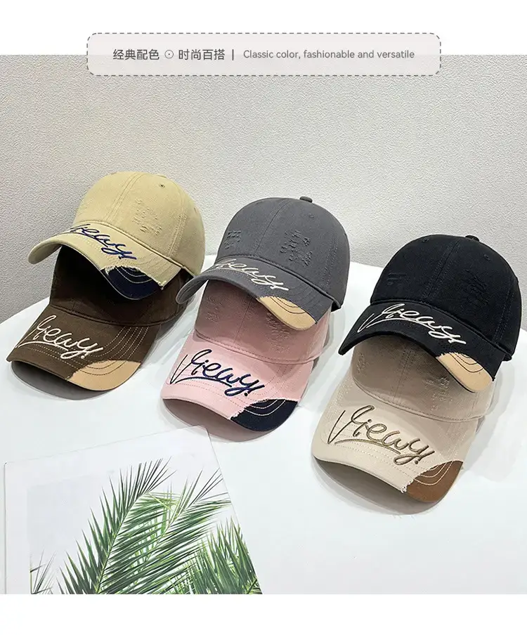 Women's Korean Style Embroidered Baseball Cap Beige Brown — feature 2