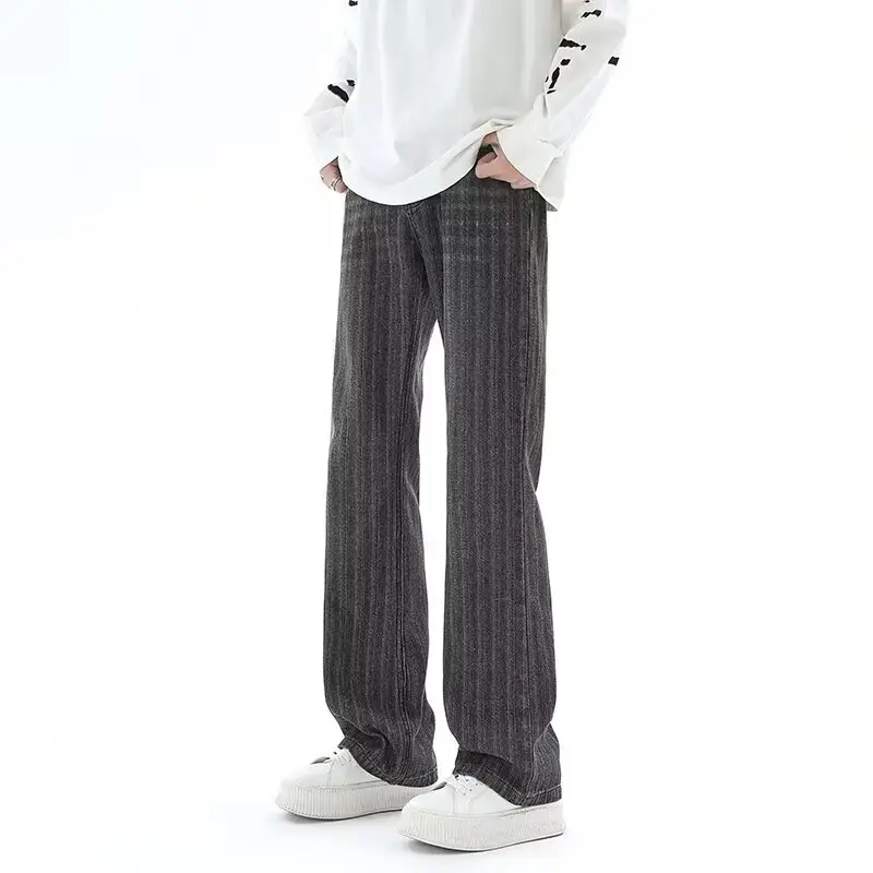 Vintage Blue Slim Fit Jeans Men's Autumn Washed - Image 2