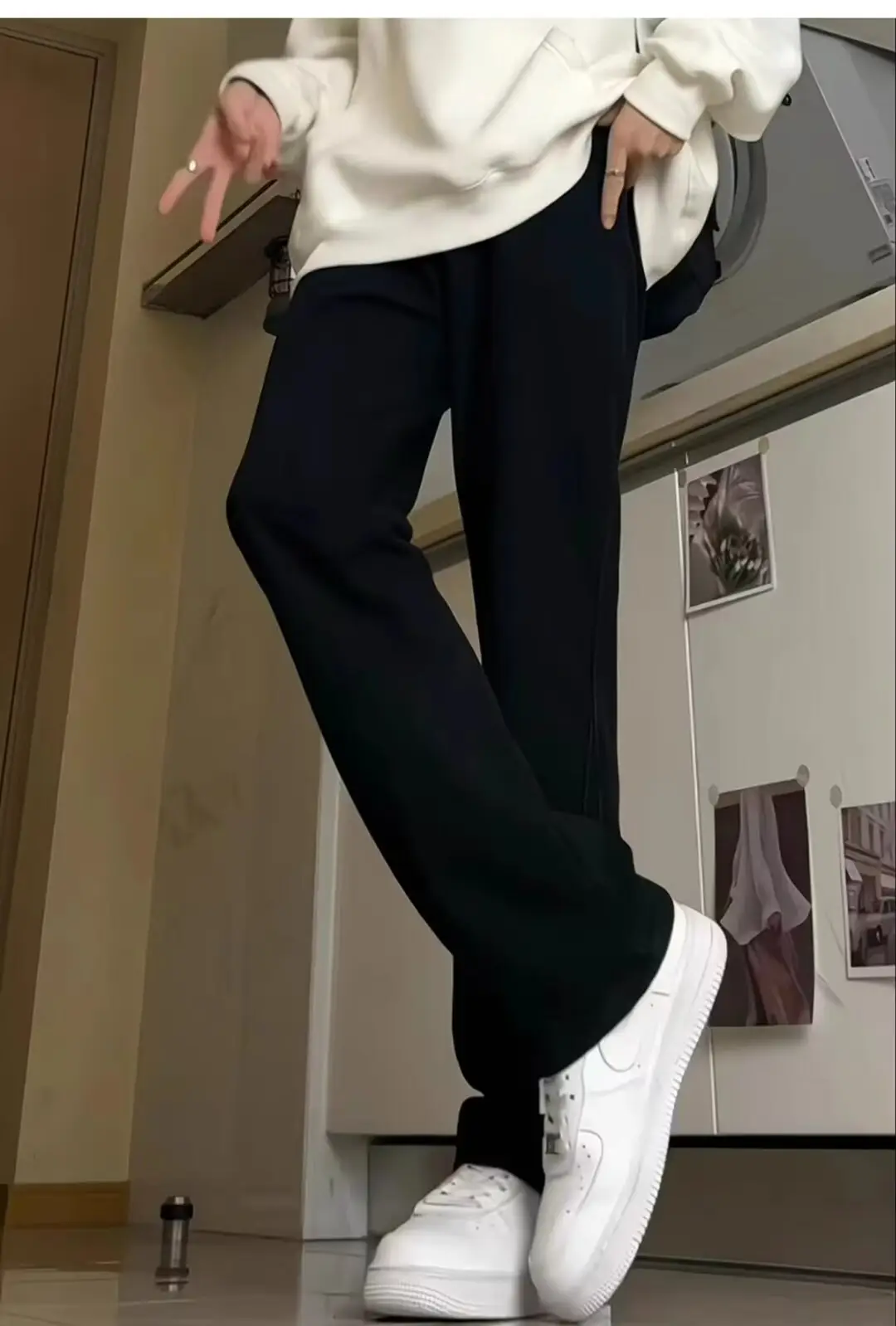 Men's Pure White Slim Fit Slim Fit Trousers