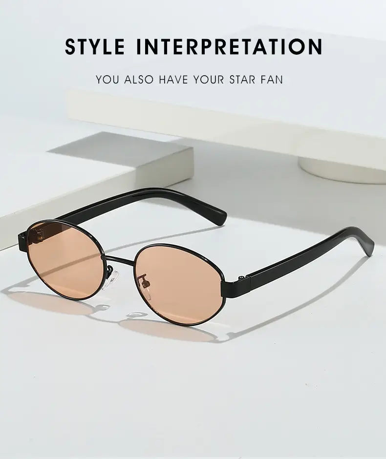 Golden Red Metal Sunglasses for Women Y2K Street Fashion — feature 10