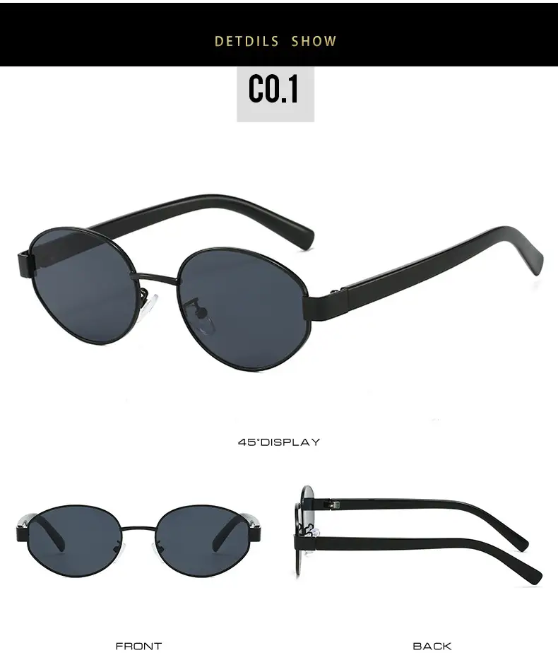 Golden Red Metal Sunglasses for Women Y2K Street Fashion — feature 19