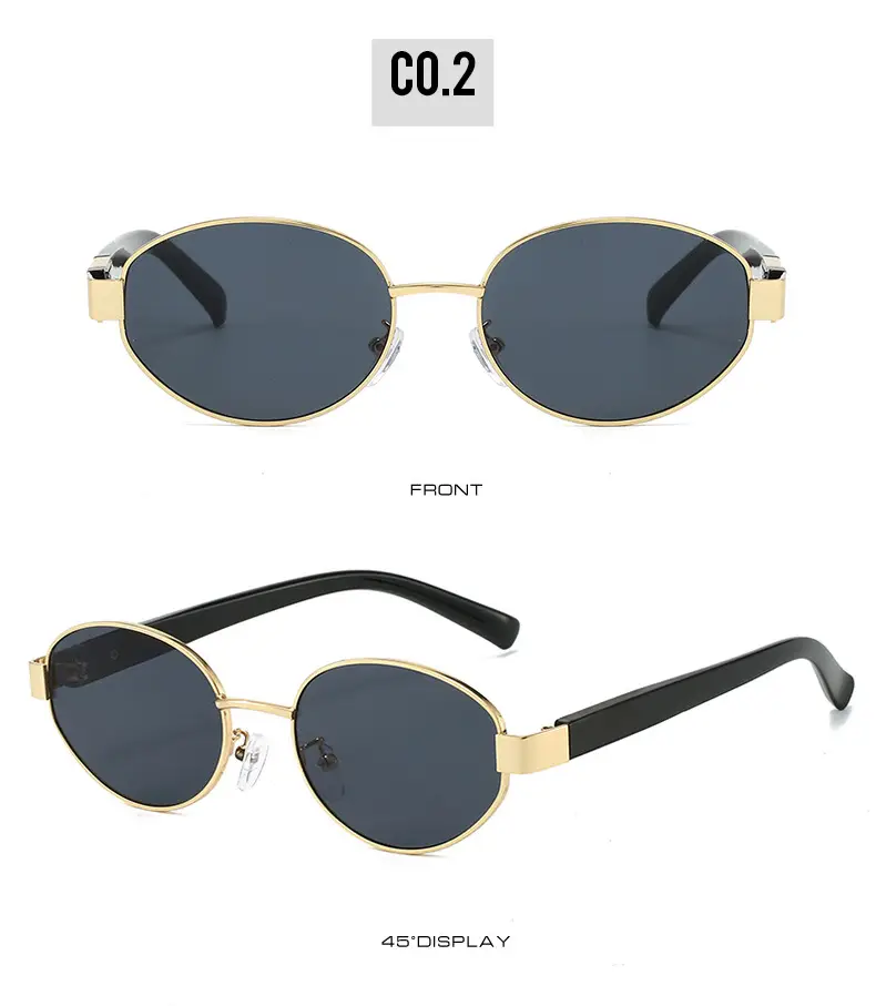 Golden Red Metal Sunglasses for Women Y2K Street Fashion — feature 20