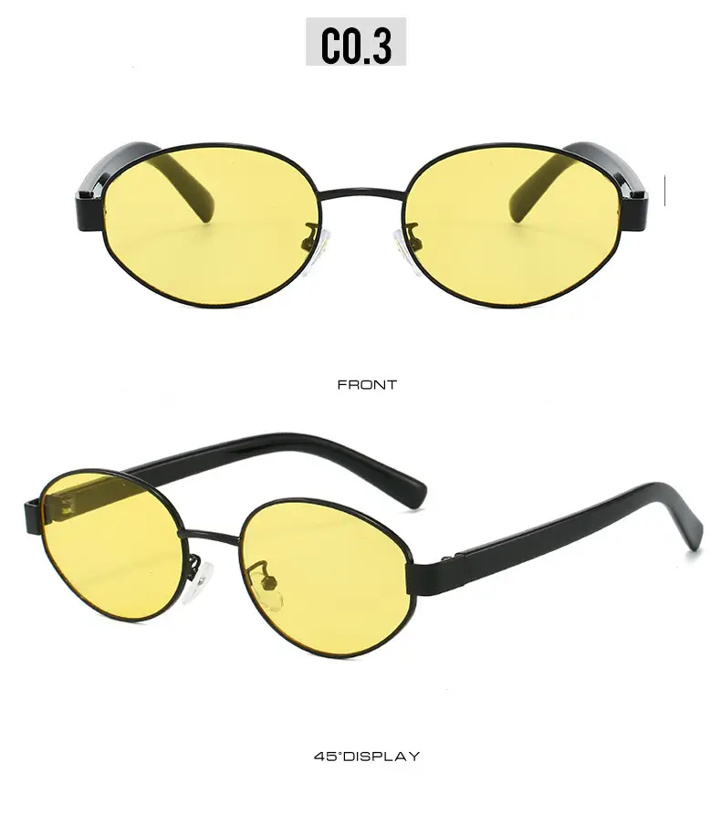 Golden Red Metal Sunglasses for Women Y2K Street Fashion — feature 21