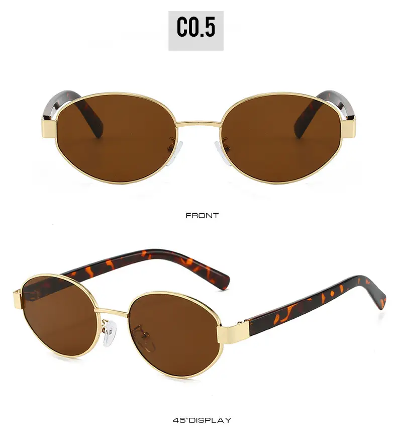 Golden Red Metal Sunglasses for Women Y2K Street Fashion — feature 23