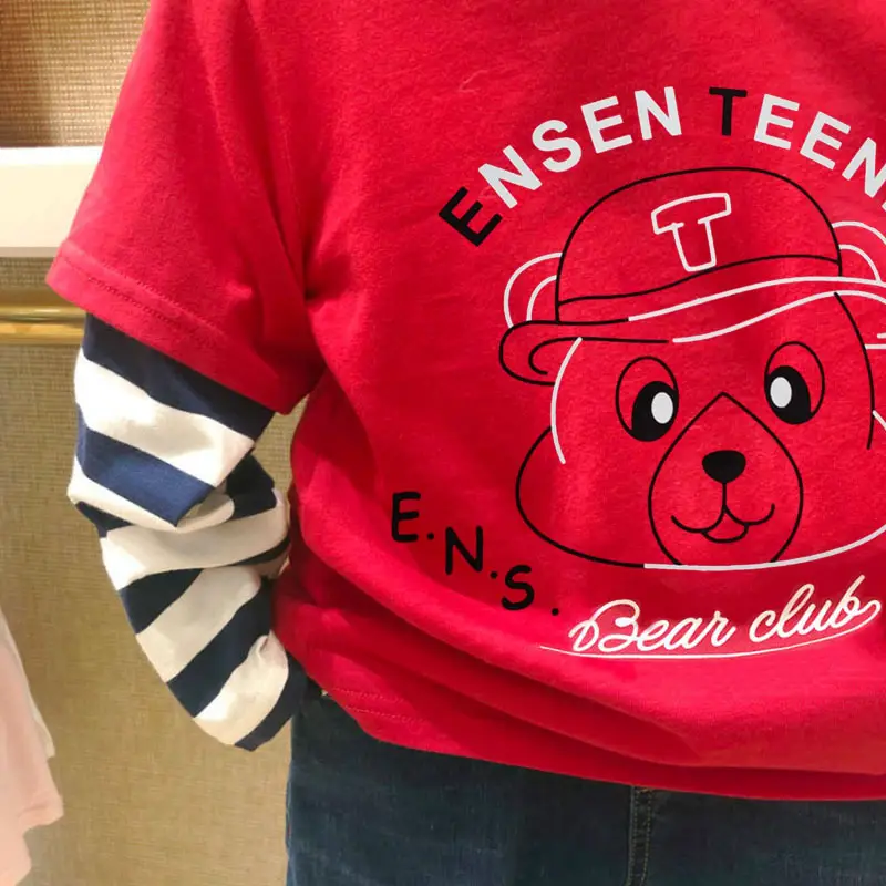 New Spring Boys T-Shirt Navy Blue T-Bear Embroidered Large — feature 8