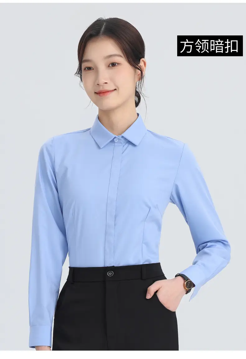 White Shirt Women's Long Sleeve Spring and Autumn New Professional Dress Shirt Elegant Korean Style Work Clothes Slim Fit Inner Top — feature 12