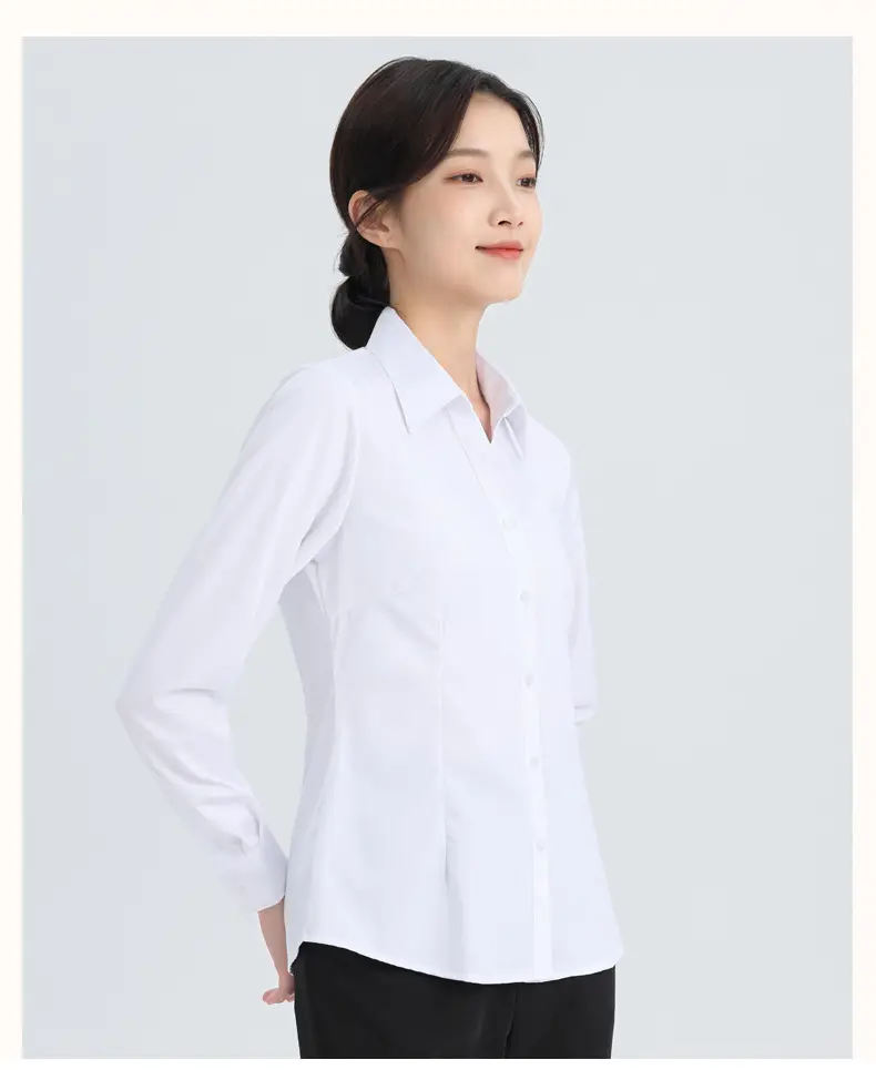 White Shirt Women's Long Sleeve Spring and Autumn New Professional Dress Shirt Elegant Korean Style Work Clothes Slim Fit Inner Top — feature 13
