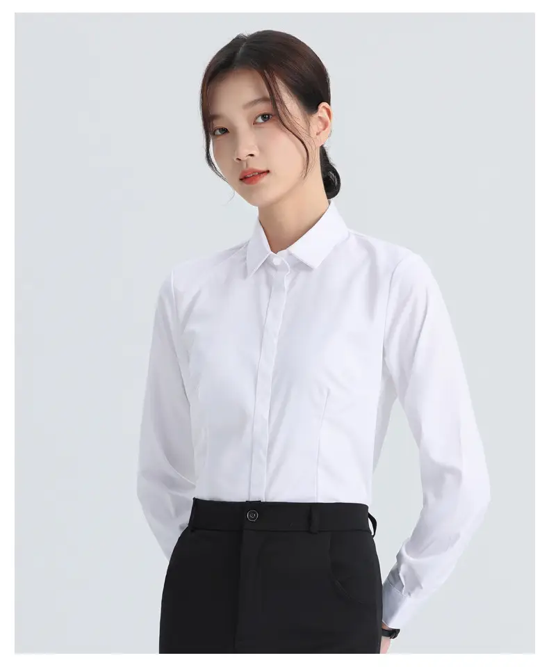 White Shirt Women's Long Sleeve Spring and Autumn New Professional Dress Shirt Elegant Korean Style Work Clothes Slim Fit Inner Top — feature 15