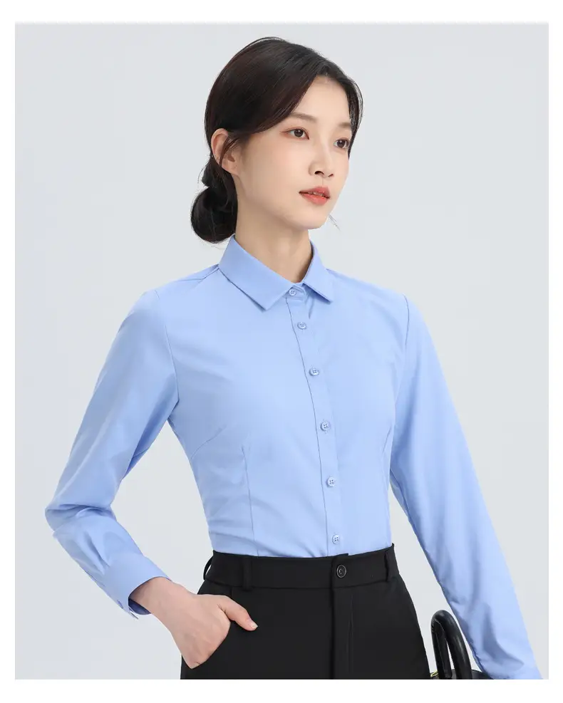 White Shirt Women's Long Sleeve Spring and Autumn New Professional Dress Shirt Elegant Korean Style Work Clothes Slim Fit Inner Top — feature 17