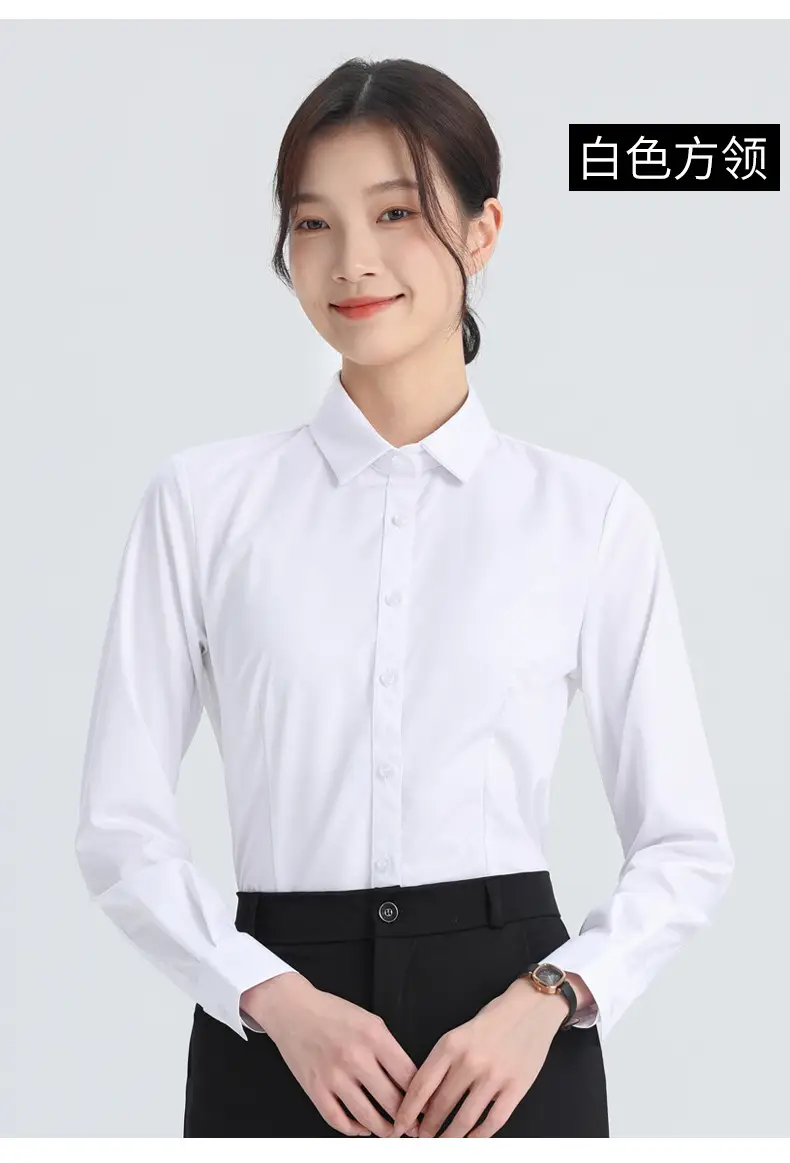 White Shirt Women's Long Sleeve Spring and Autumn New Professional Dress Shirt Elegant Korean Style Work Clothes Slim Fit Inner Top — feature 9