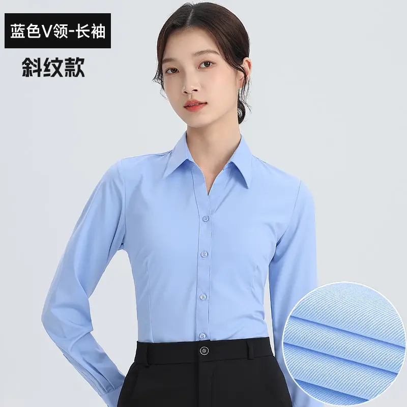 White Shirt Women's Long Sleeve Spring and Autumn New Professional Dress Shirt Elegant Korean Style Work Clothes Slim Fit Inner Top