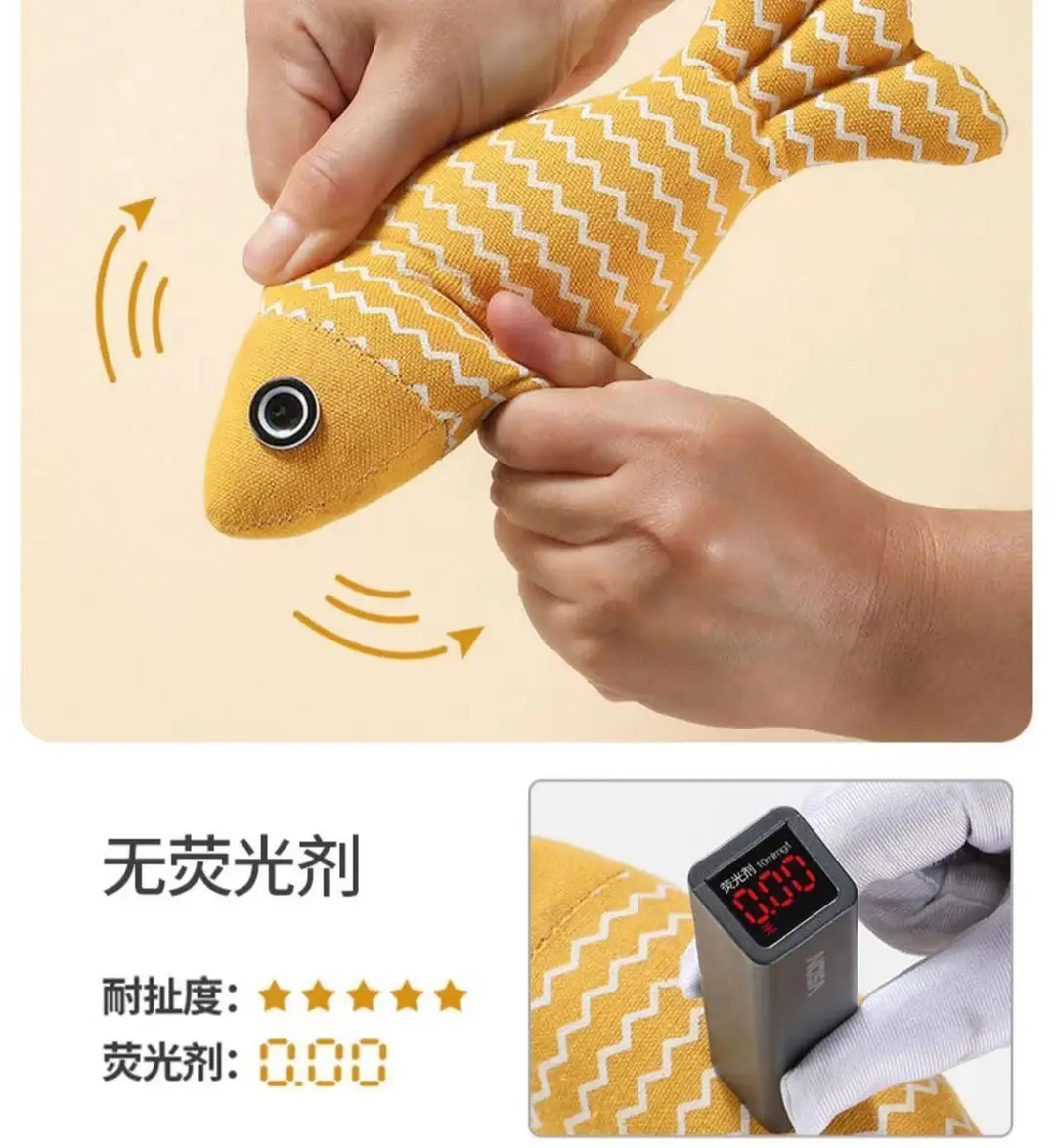Funny cat linen fish toy self-hi with catnip fish pet catnip toy catnip hand bite toy — feature 6
