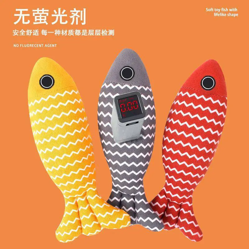 Funny cat linen fish toy self-hi with catnip fish pet catnip toy catnip hand bite toy