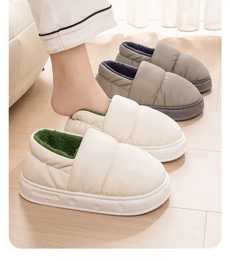 Cotton Slippers with Heel for Men's Winter Waterproof Thick-soled Shit Feeling Couple's Household Indoor Warm Wearing Cotton Slippers for Women — feature 16
