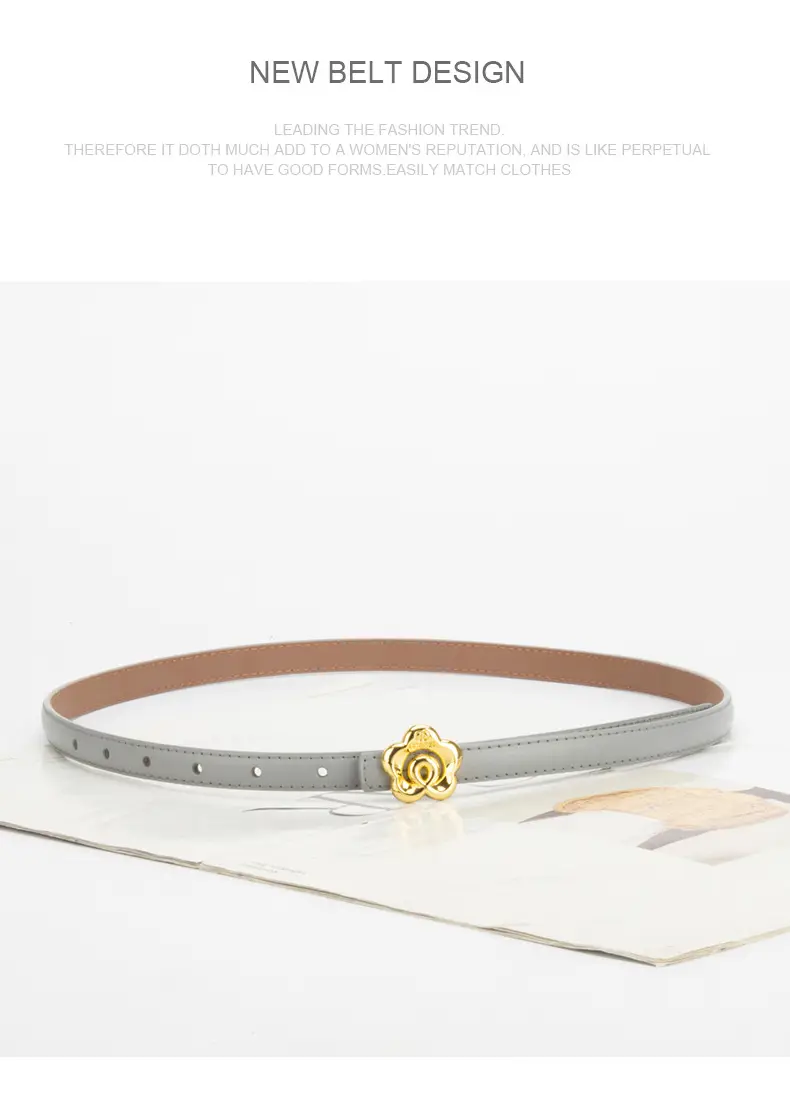 Light Purple Genuine Leather Belt for Women — feature 11