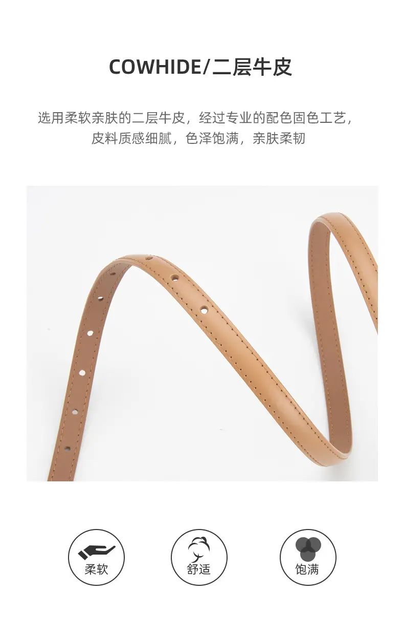 Light Purple Genuine Leather Belt for Women — feature 5