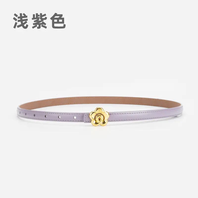 Light Purple Genuine Leather Belt for Women - Image 16