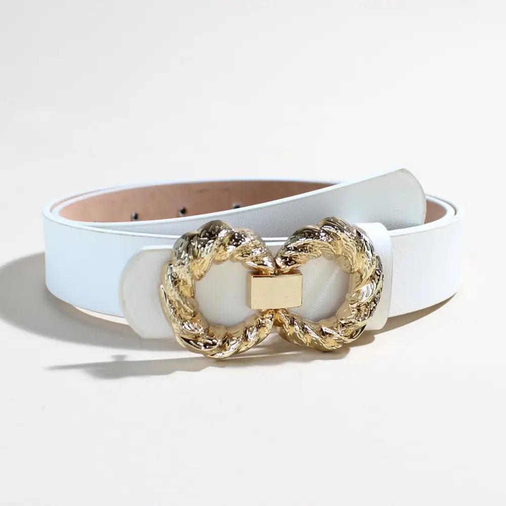 Trendy Bow Buckle Belt for Women Beige — feature 11
