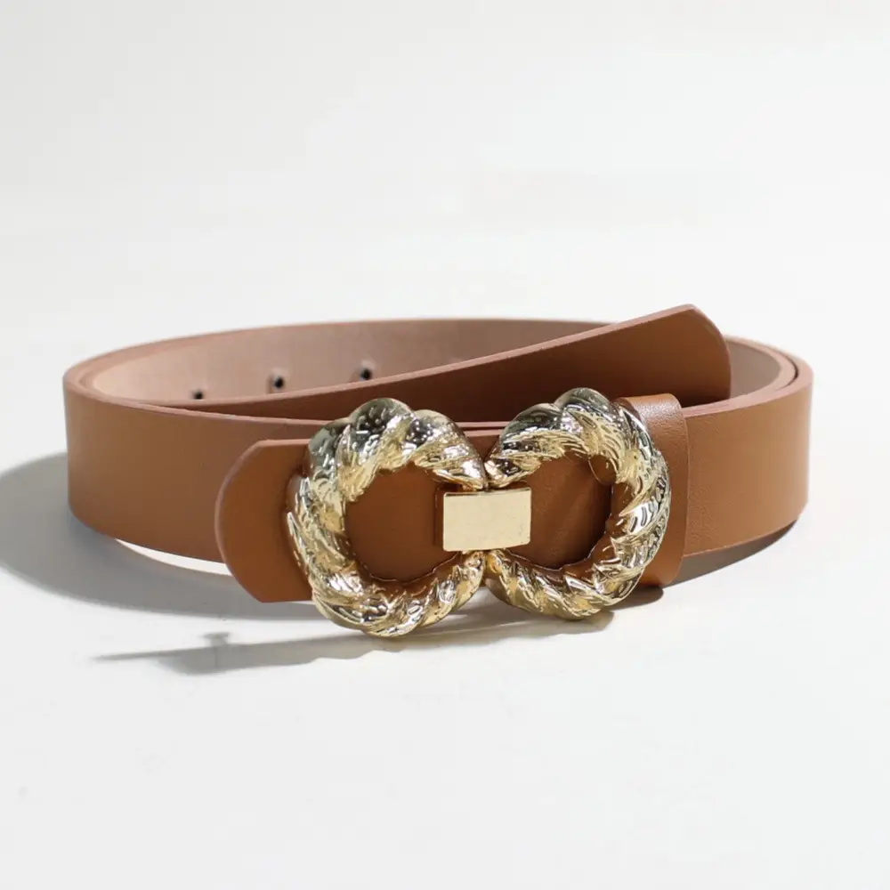 Trendy Bow Buckle Belt for Women Beige — feature 12