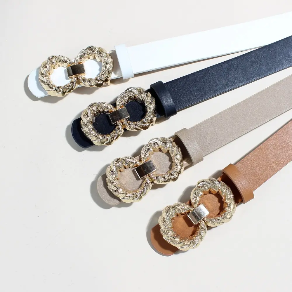 Trendy Bow Buckle Belt for Women Beige — feature 2