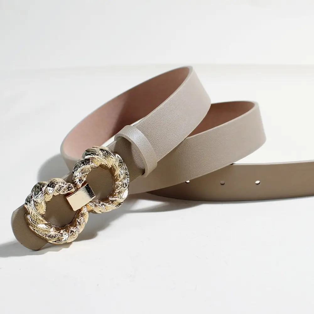 Trendy Bow Buckle Belt for Women Beige — feature 4