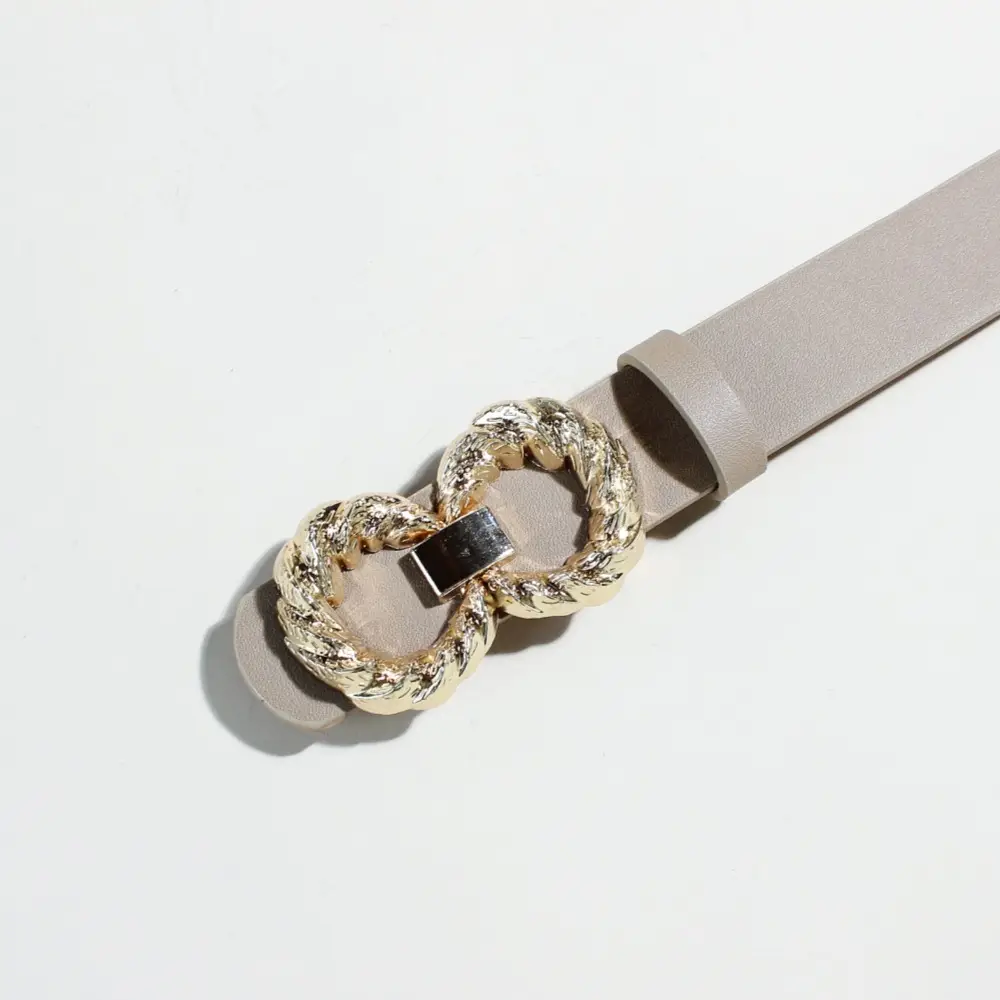 Trendy Bow Buckle Belt for Women Beige — feature 5
