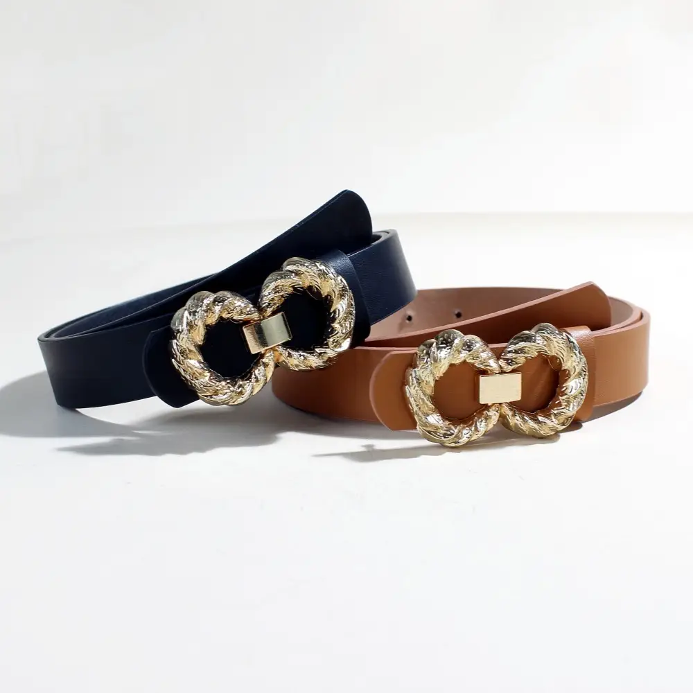 Trendy Bow Buckle Belt for Women Beige — feature 9