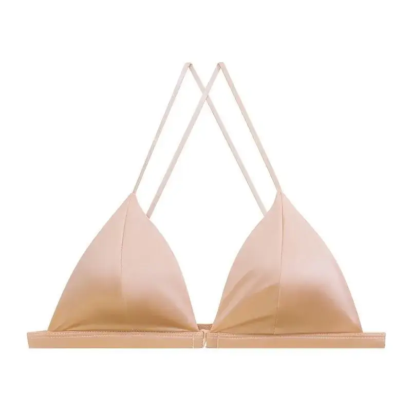 Satin French Triangle Cup Underwear Women's White - Image 10