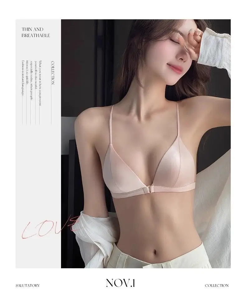 Satin French Triangle Cup Underwear Women's White — feature 23