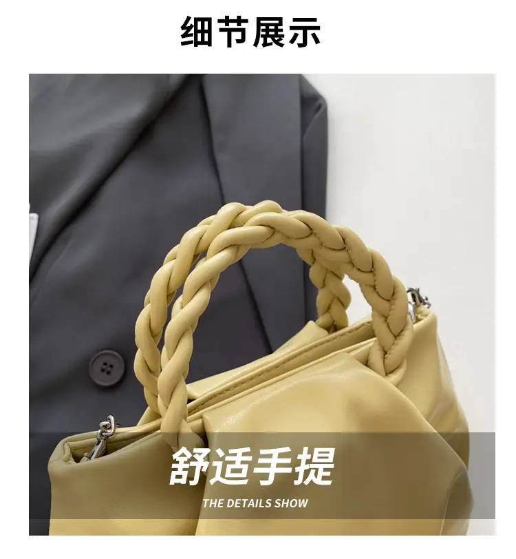 White Pleated Chain Shoulder Bag for Women — feature 4