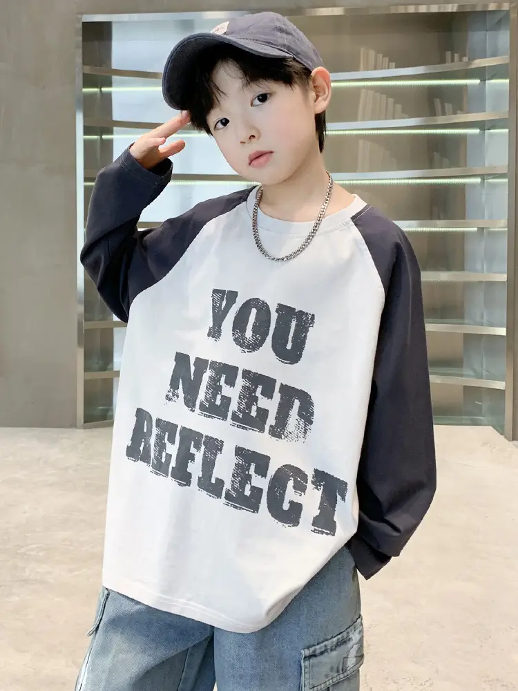 Spring Long Sleeve T-Shirt for Boys Medium to Large