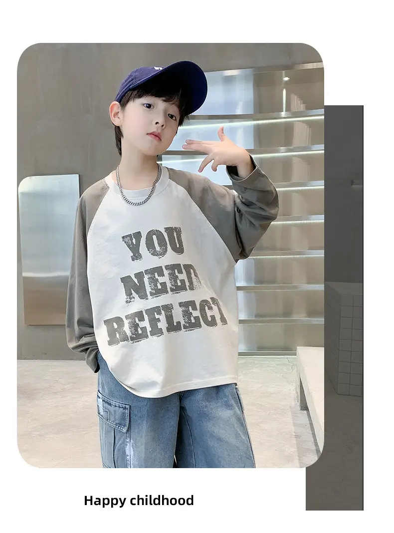 Spring Long Sleeve T-Shirt for Boys Medium to Large — feature 11