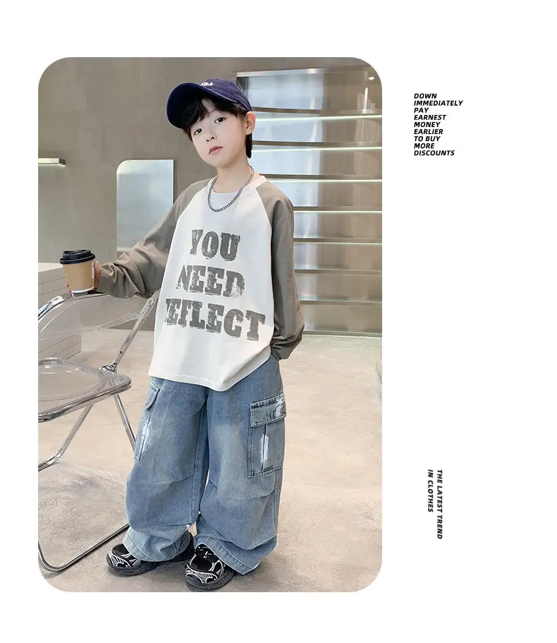Spring Long Sleeve T-Shirt for Boys Medium to Large — feature 12