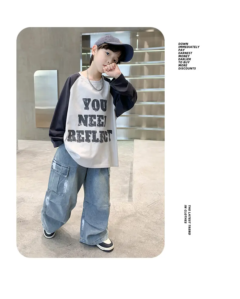 Spring Long Sleeve T-Shirt for Boys Medium to Large — feature 6