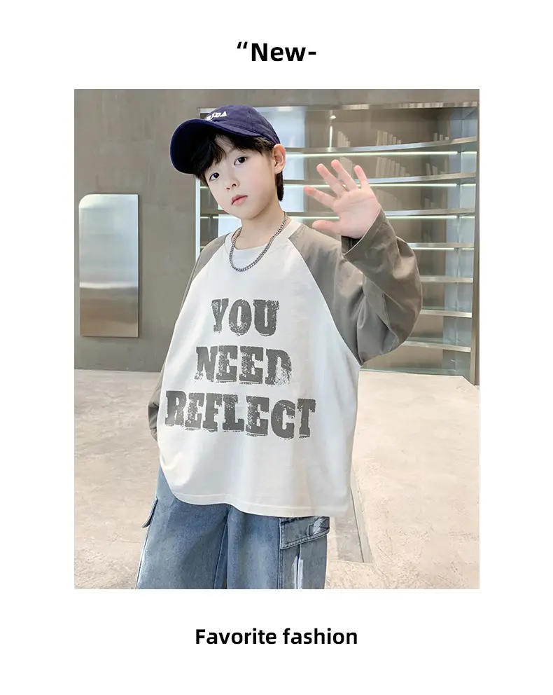 Spring Long Sleeve T-Shirt for Boys Medium to Large — feature 9
